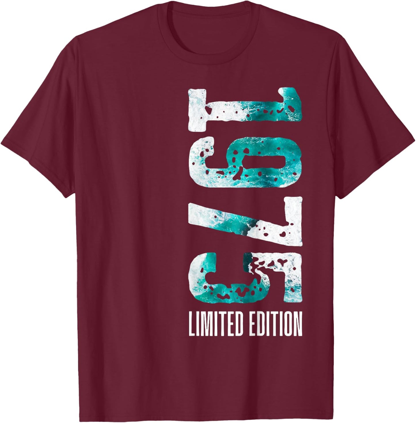Limited Edition 1975 Man Woman 50th Birthday 50th Birthday , Black, S T-Shirt - T-Shirt | Maroon
