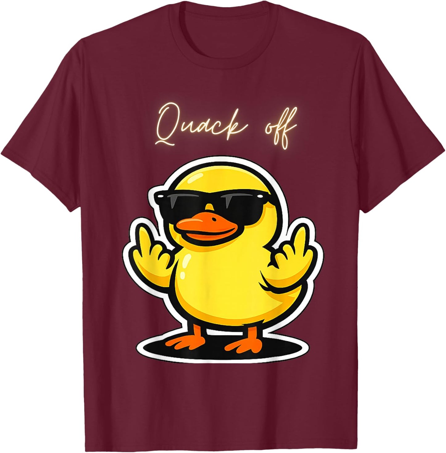Quack Off Duck T-Shirt - T-Shirt | Maroon