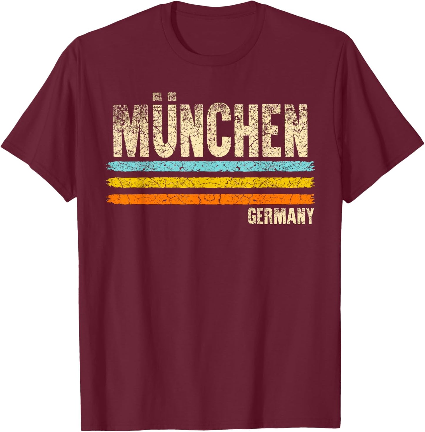 Munich München Bavaria Germany German Retro City T-Shirt - T-Shirt | Maroon