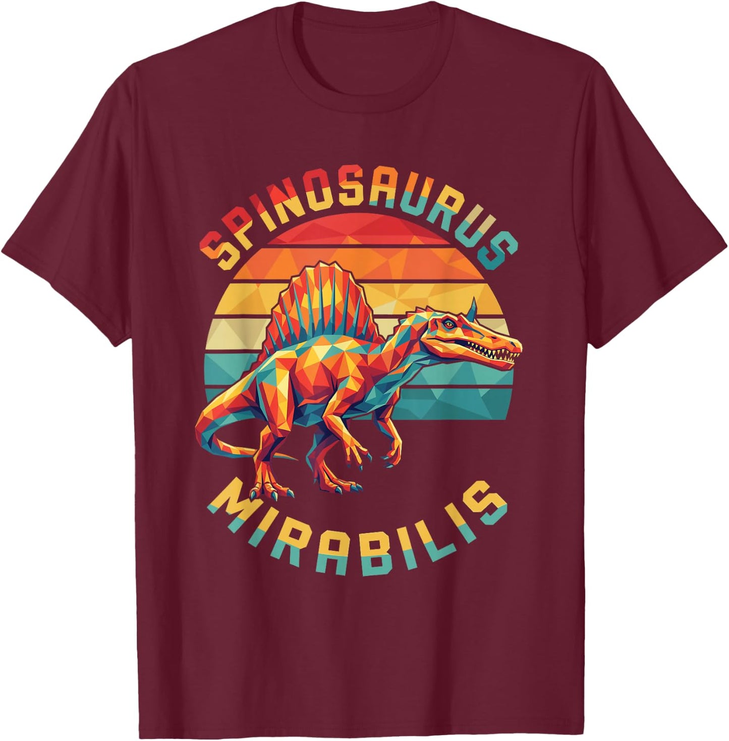 New Spinosaurus Mirabilis 2026 Discovery Hell Heron Dinosaur T-Shirt - T-Shirt | Maroon