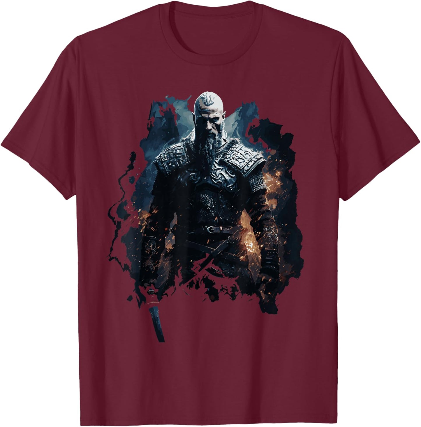 Ragnar Lothbrok Ragnar Lodbrok Walhalla Viking , black T-Shirt - T-Shirt | Maroon