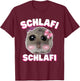 Schlafi Schlafi Funny Sad Hamster Cute Hamstie , black T-Shirt - T-Shirt | Maroon