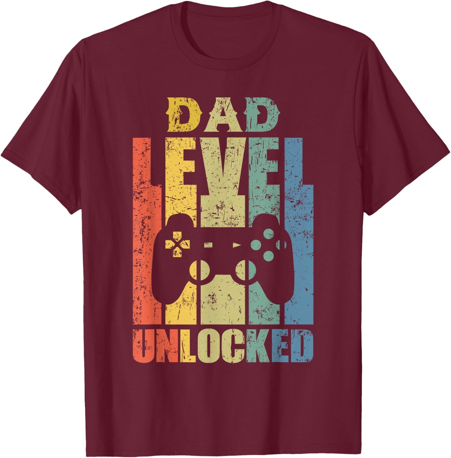 Pregnancy Announcement Dad Level Unlocked Soon to Be Father T-Shirt - T-Shirt | Maroon