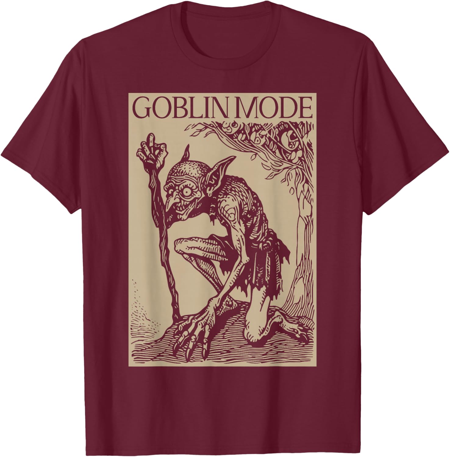 Goblin Mode | Goblincore Fairycore Medieval Grunge Aesthetic T-Shirt - T-Shirt | Maroon