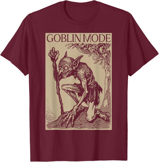Goblin Mode | Goblincore Fairycore Medieval Grunge Aesthetic T-Shirt - T-Shirt | Maroon