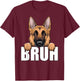 Funny German Shepherd Bruh Cute GSD Dog Lover Men Boys Kids T-Shirt - T-Shirt | Maroon