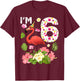 I'm 6 Tropical Flamingo Theme 6th Birthday T-Shirt - T-Shirt | Maroon