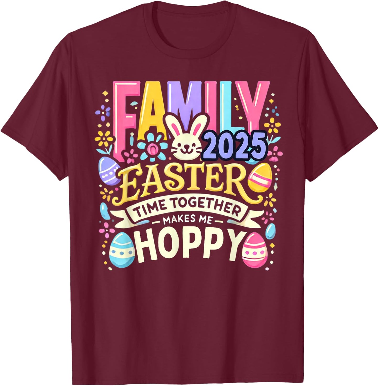 Family Easter 2025 Easter Crew Matching Group T-Shirt - T-Shirt | Maroon