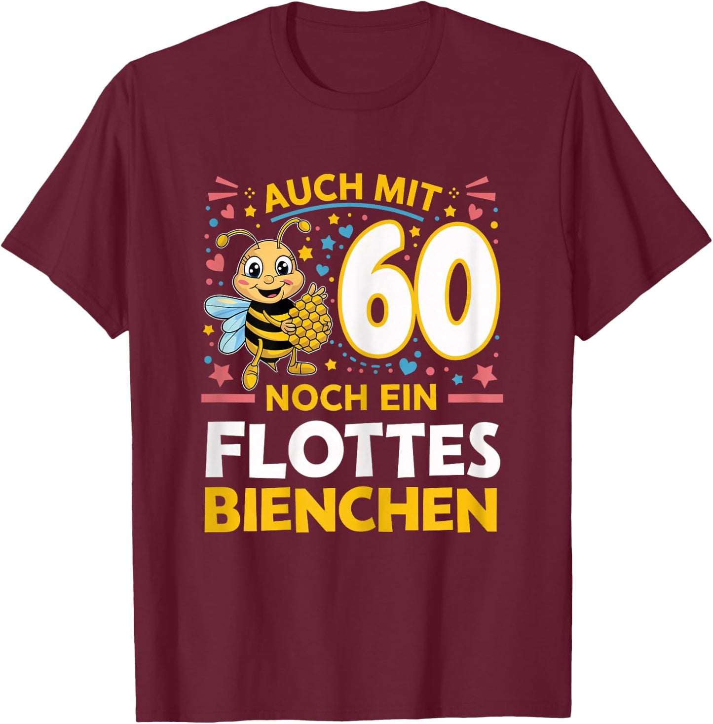 60th Birthday Woman 60 Years 1964 Decorative Funny Gift Women's , black T-Shirt - T-Shirt | Maroon