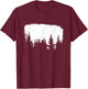 Minimalist Pine Tree Design World Traveler Graphic Clothing T-Shirt - T-Shirt | Maroon