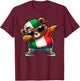 Italian Bear Italia Dab Dabbing Boys Kids 2024 , Blue, S T-Shirt - T-Shirt | Maroon