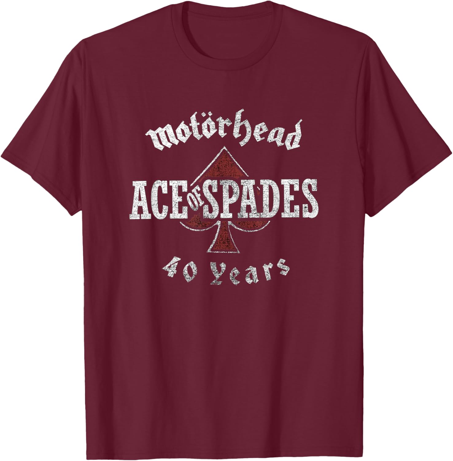 Motörhead - Ace Of Spades 40th Anniversary T-Shirt - T-Shirt | Maroon