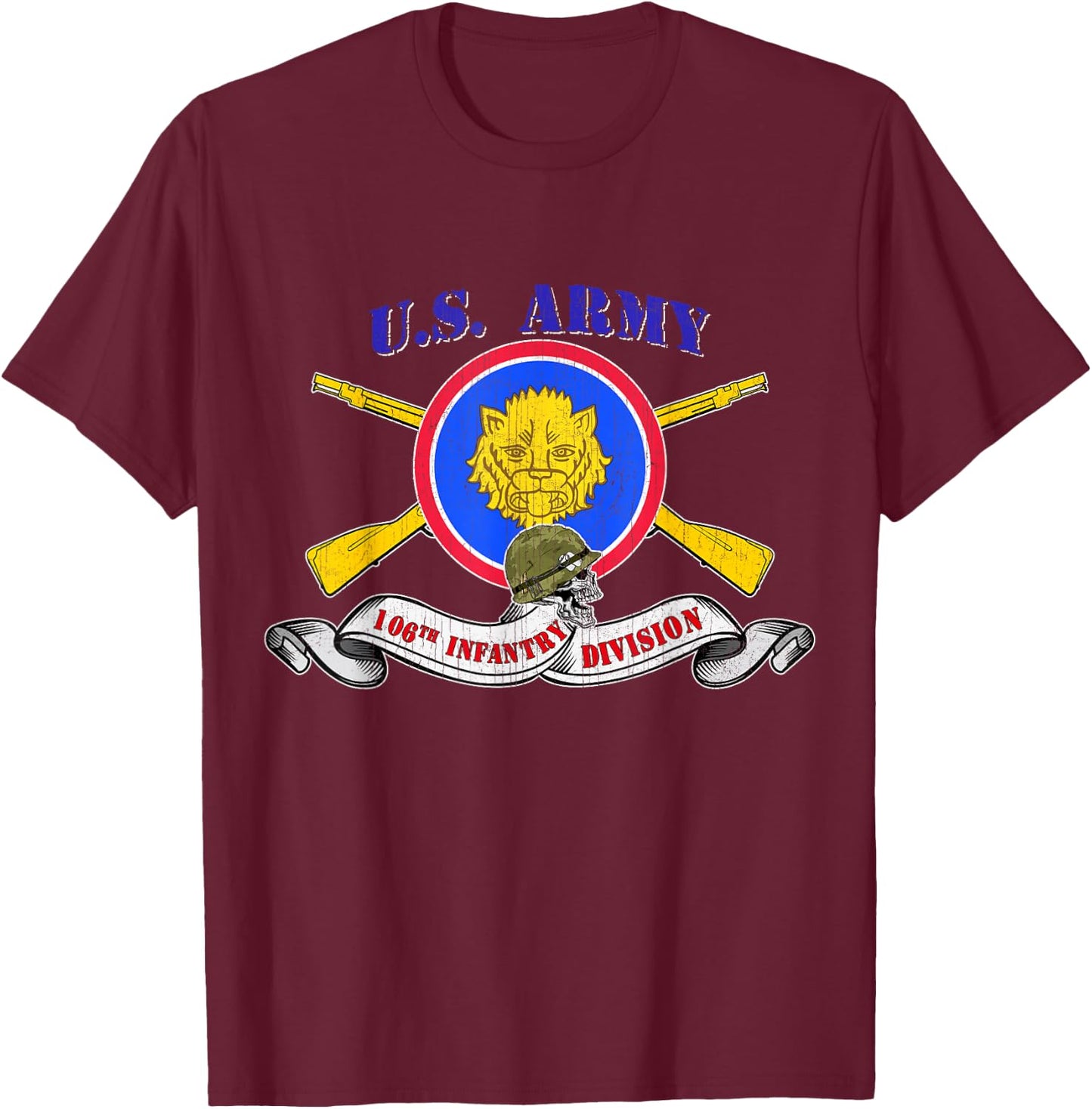 106th Infantry Division 106th ID Veteran Vintage Gifts T-Shirt - T-Shirt | Maroon