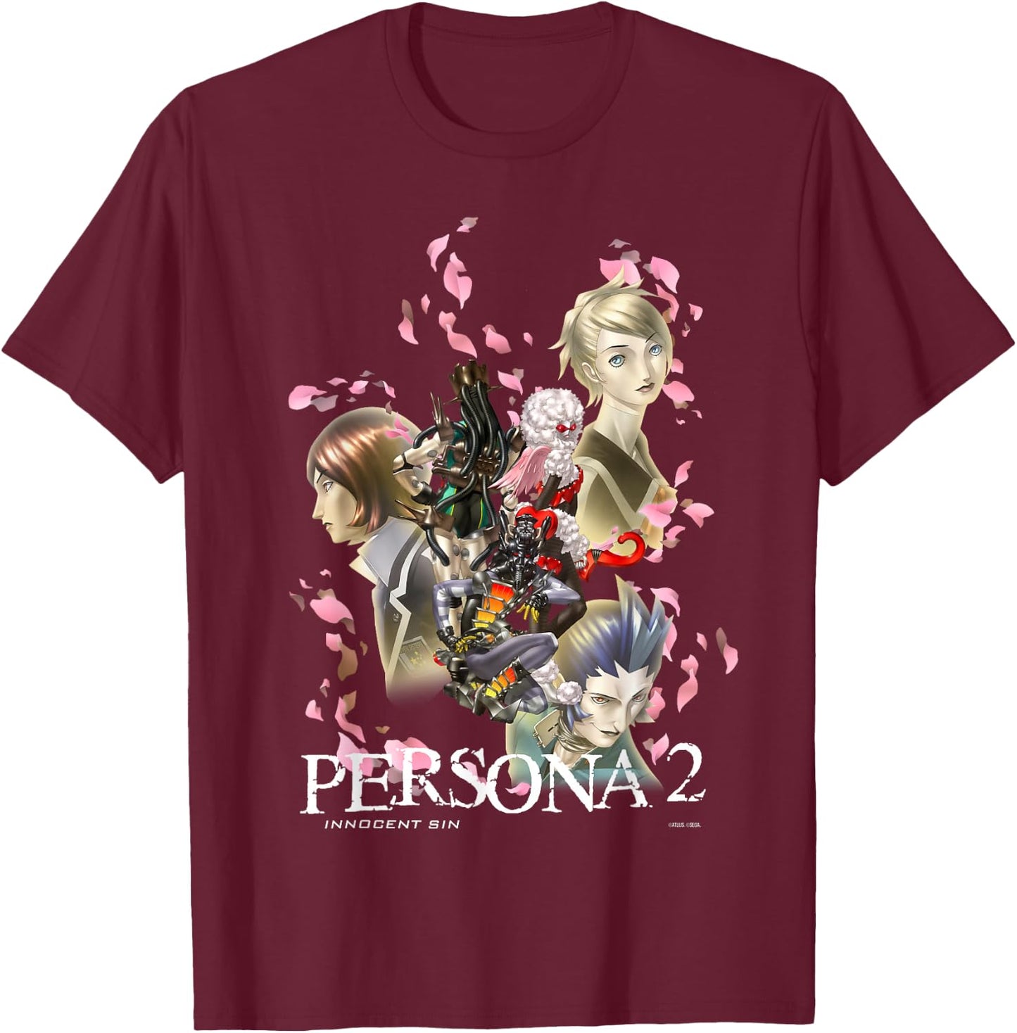 ATLUS Persona 2: Innocent Sin Graphic T-Shirt - T-Shirt | Maroon