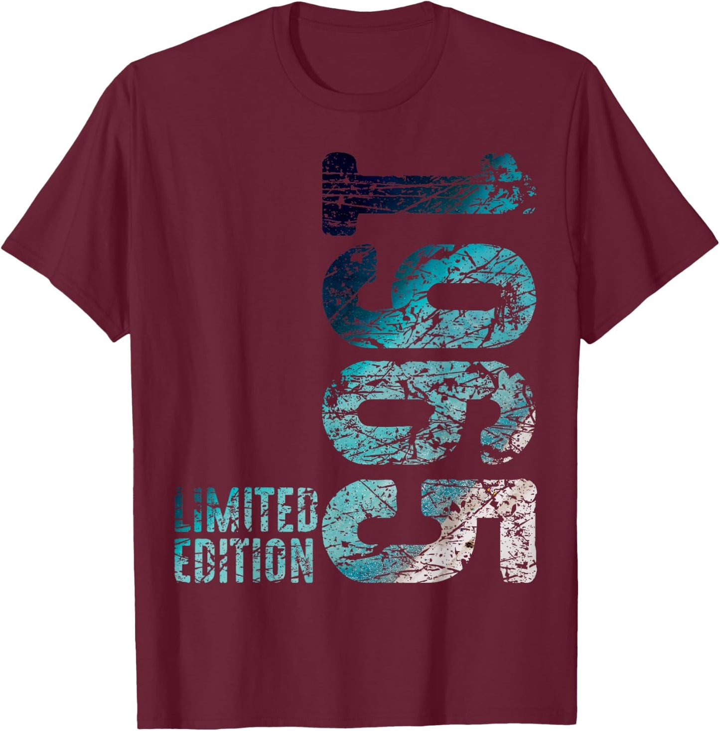 60th Birthday Man Woman 60 Years 1965 Decorative Funny Gift , black T-Shirt - T-Shirt | Maroon