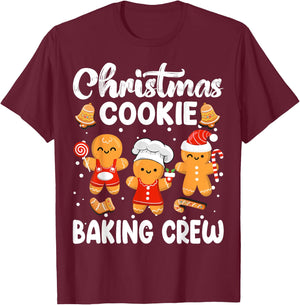 Cookie Baking Crew Gingerbread Christmas Family Matching T-Shirt - T-Shirt | Maroon