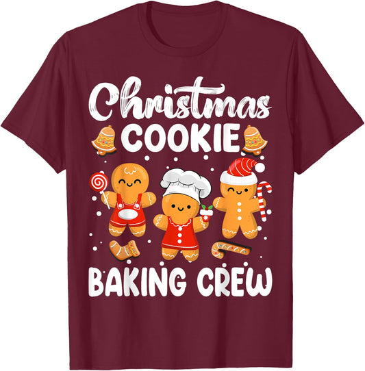 Cookie Baking Crew Gingerbread Christmas Family Matching T-Shirt - T-Shirt | Maroon