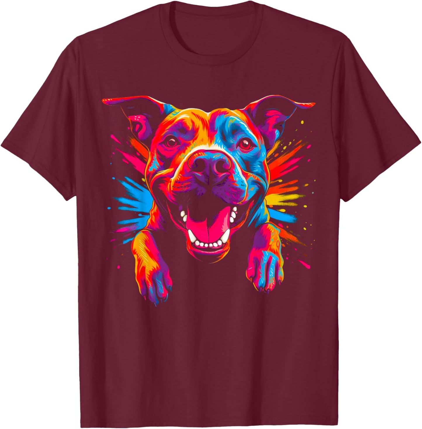 Funny Pitbull Dog T-Shirt - T-Shirt | Maroon