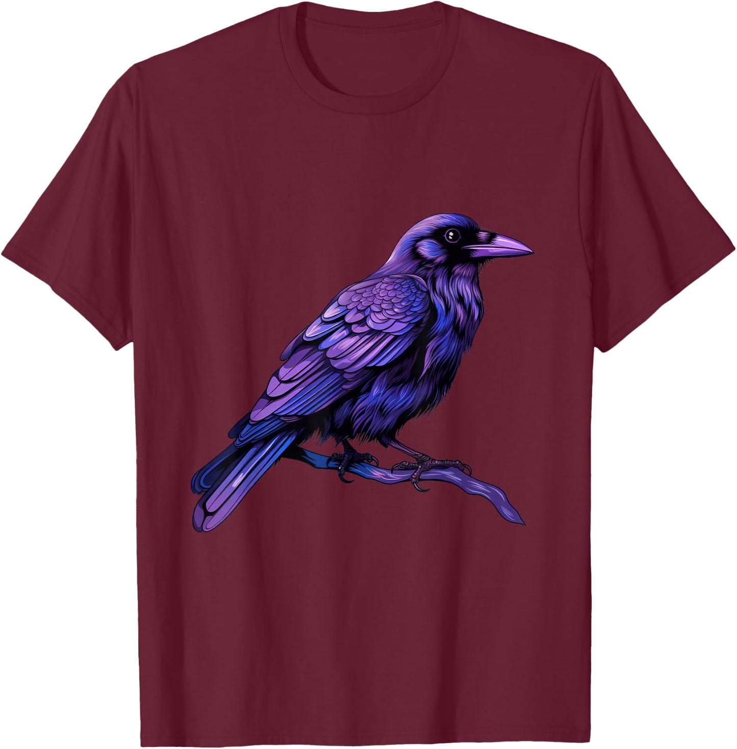 Raven Crow Graphic T-Shirt - T-Shirt | Maroon
