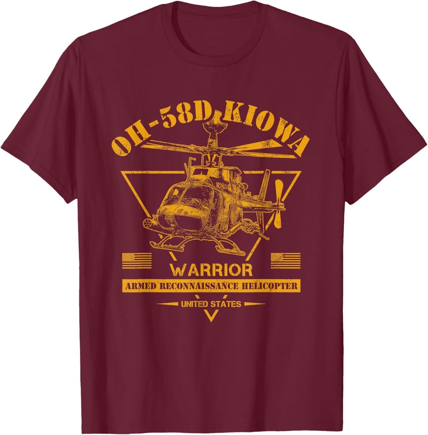 OH-58D Kiowa Warrior Helicopter T-Shirt - T-Shirt | Maroon