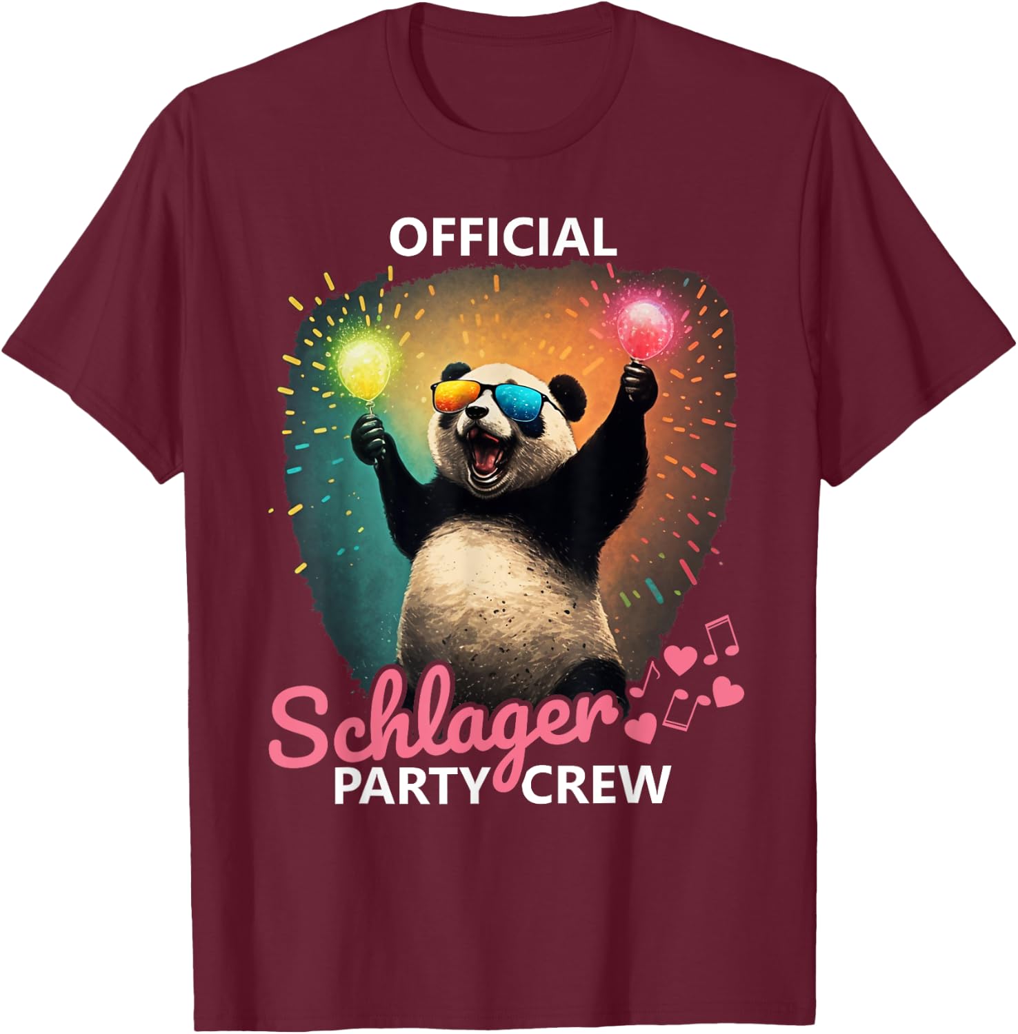 PARTY HASE Outfits für Party und Kneipentour Official Schlager Party Crew T-Shirt - T-Shirt | Maroon