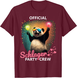 PARTY HASE Outfits für Party und Kneipentour Official Schlager Party Crew T-Shirt - T-Shirt | Maroon