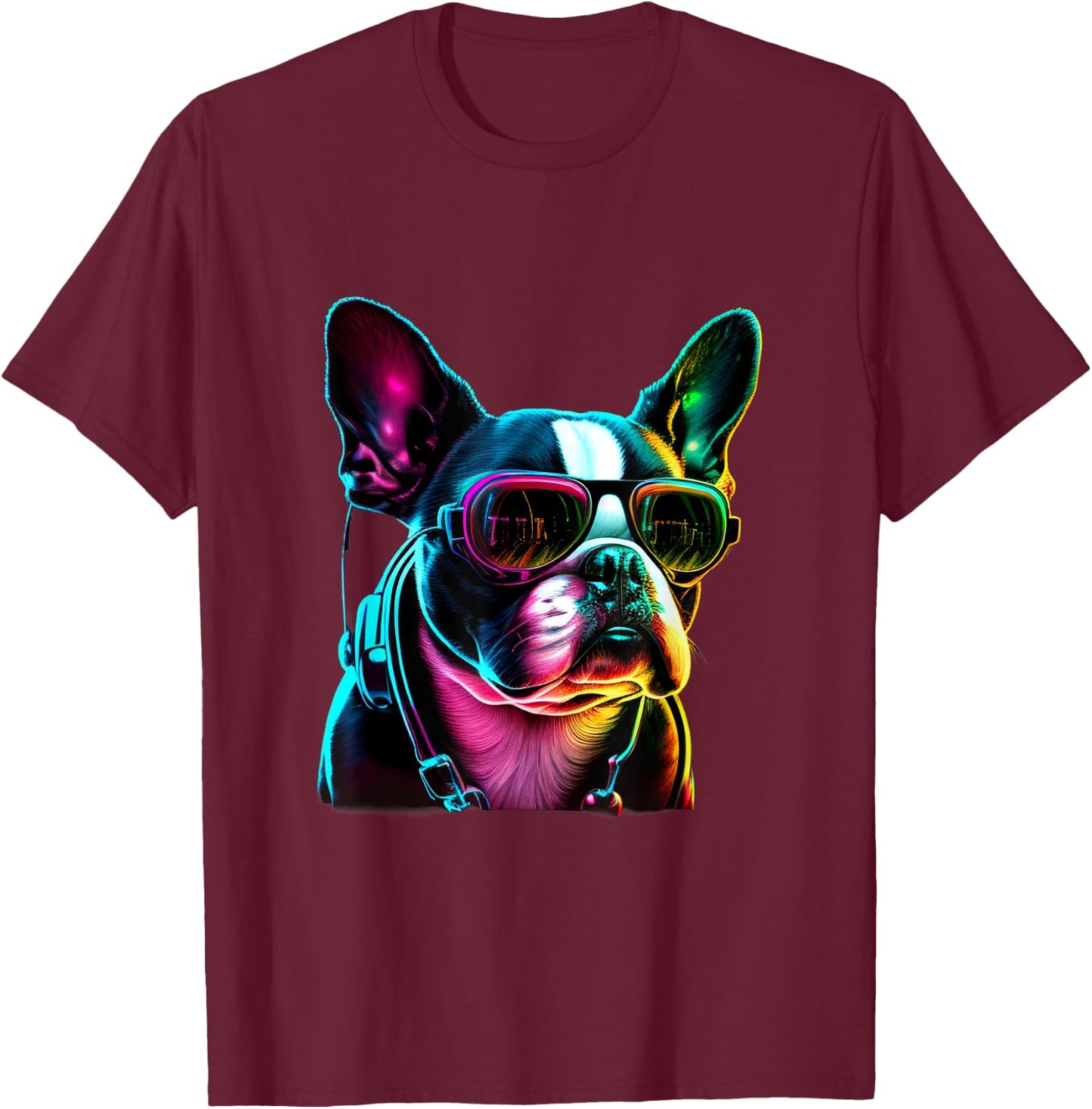Boston Terrier Dogs Boston Terriers T-Shirt - T-Shirt | Maroon