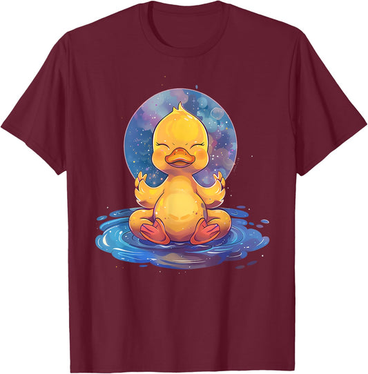 Rubber Duck Meditation Rubber Duckie Rubber Duckling T-Shirt - T-Shirt | Maroon