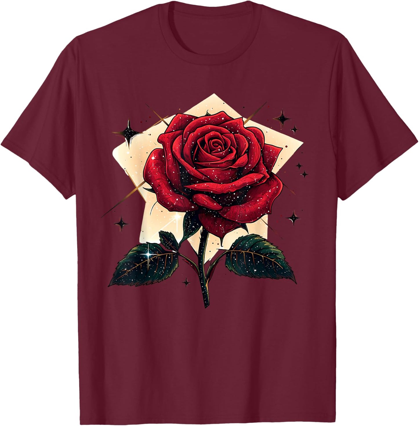 Red Rose Flower Botanist Garden Flower Red Rose T-Shirt - T-Shirt | Maroon