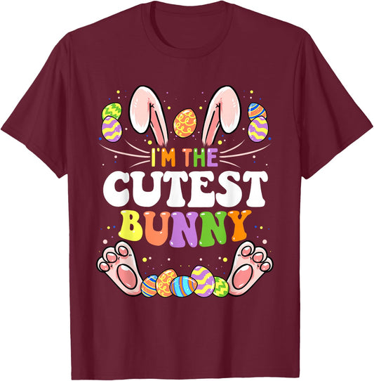 I'm The Cutest Bunny Matching Family Easter Party T-Shirt - T-Shirt | Maroon