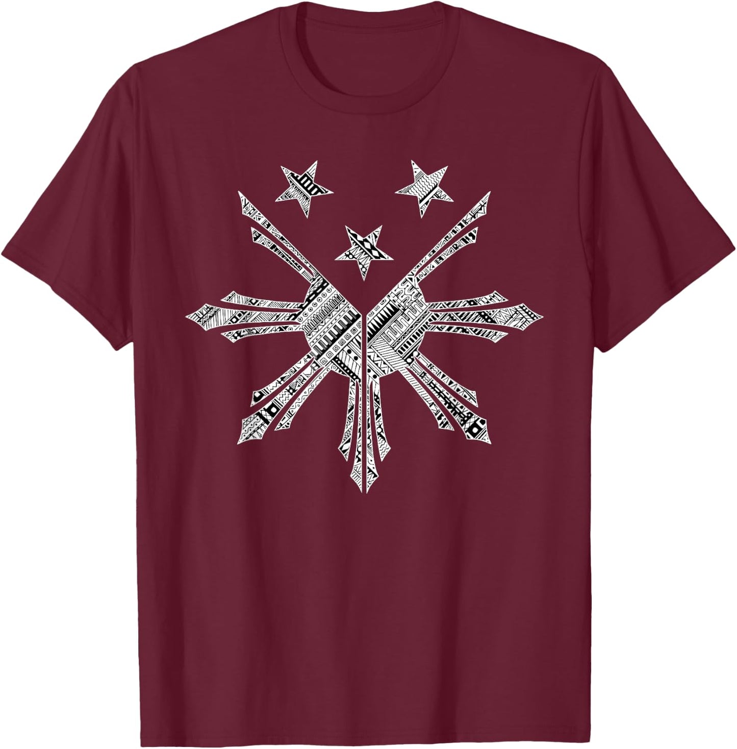 Filipino Heritage Tattoo Gift Design Idea T-Shirt - T-Shirt | Maroon