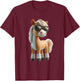 Cooles Pferdemotiv mit Sonnenbrille Pferd Pony T-Shirt - T-Shirt | Maroon