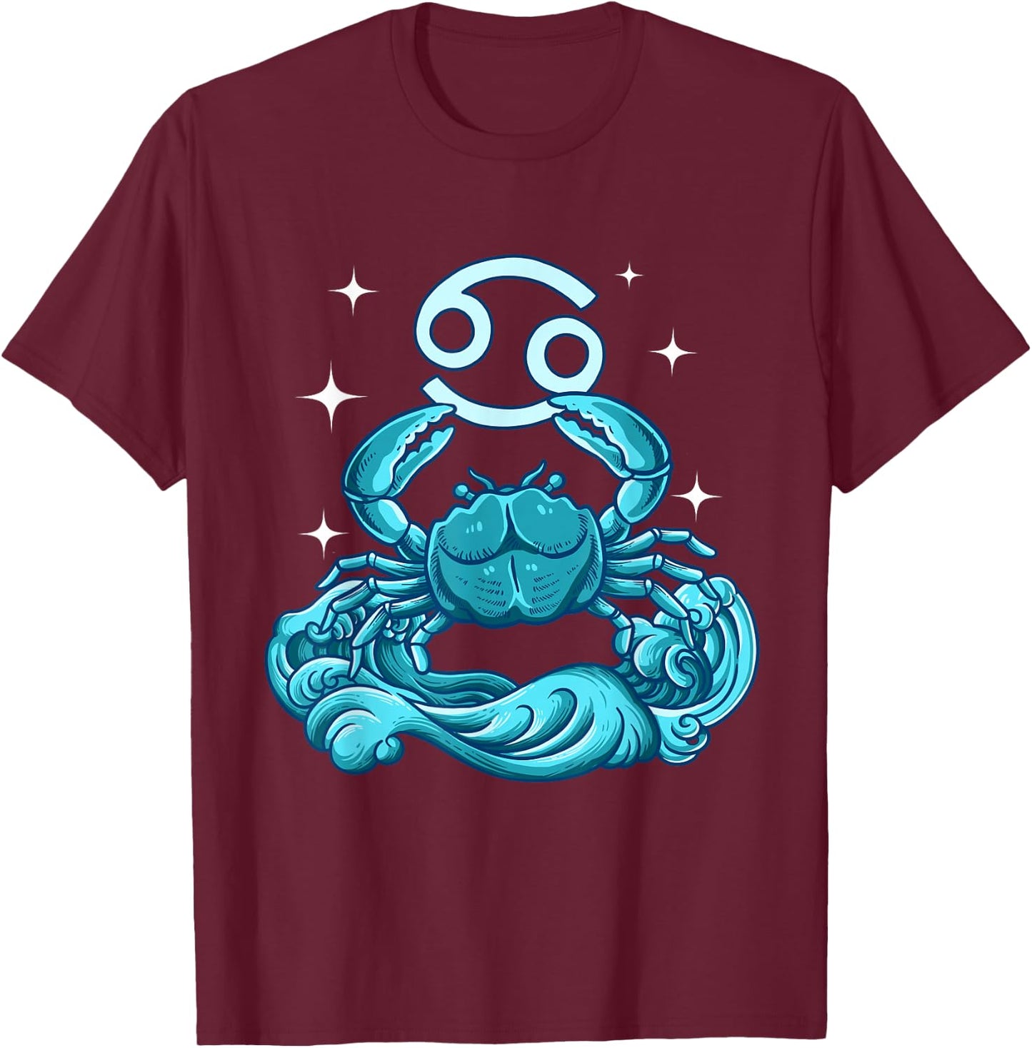 Cancer Zodiac Sign T-Shirt - T-Shirt | Maroon