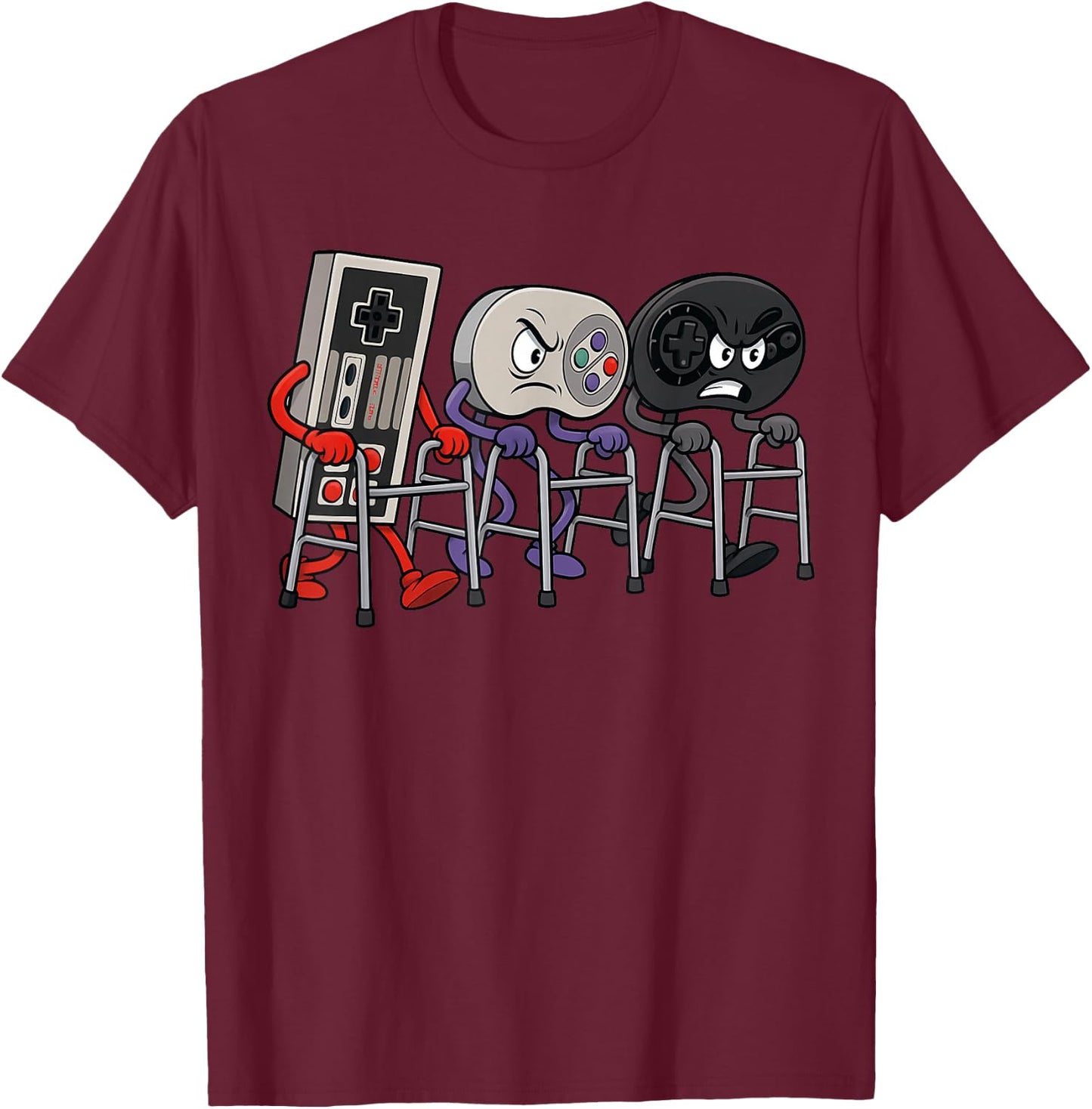 Funny Old Gamer Gaming Retro 90s 80s Jeu vidéo Old Gamer T-Shirt - T-Shirt | Maroon