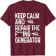 Keep Calm and Repair The Generator Video Game T-Shirt - T-Shirt | Maroon
