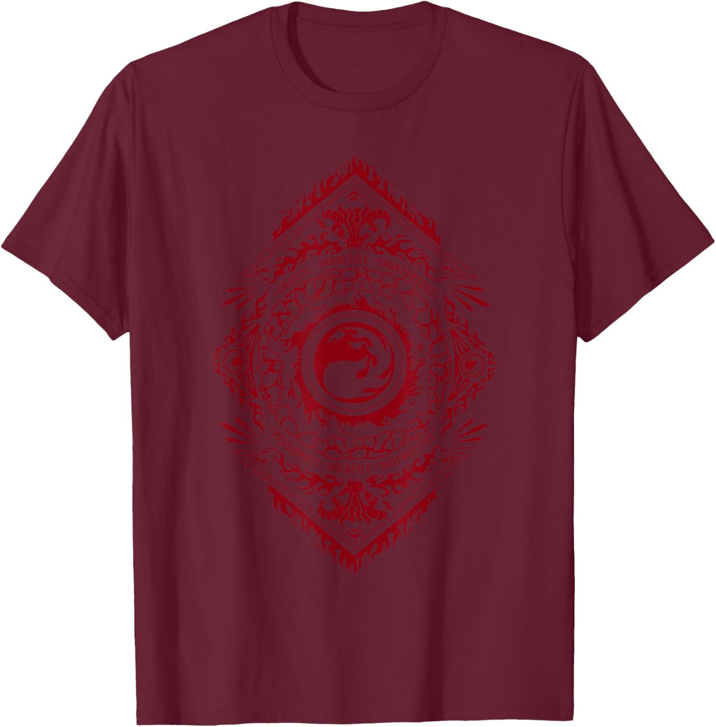Magic: The Gathering Red Mountain Mana , black T-Shirt - T-Shirt | Maroon