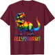 Kids Gay Rainbow Dino Allysaurus LGBT Pride Ally Toddler Boy T-Shirt - T-Shirt | Maroon