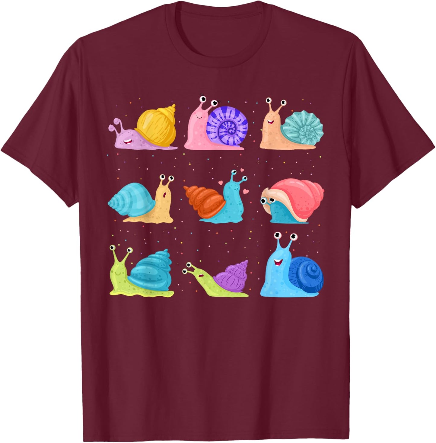 Funny Snail Garden Snail , black T-Shirt - T-Shirt | Maroon
