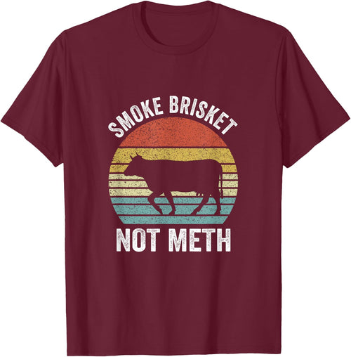 Vintage Smoke Brisket Not Meth Funny BBQ Grilling Master