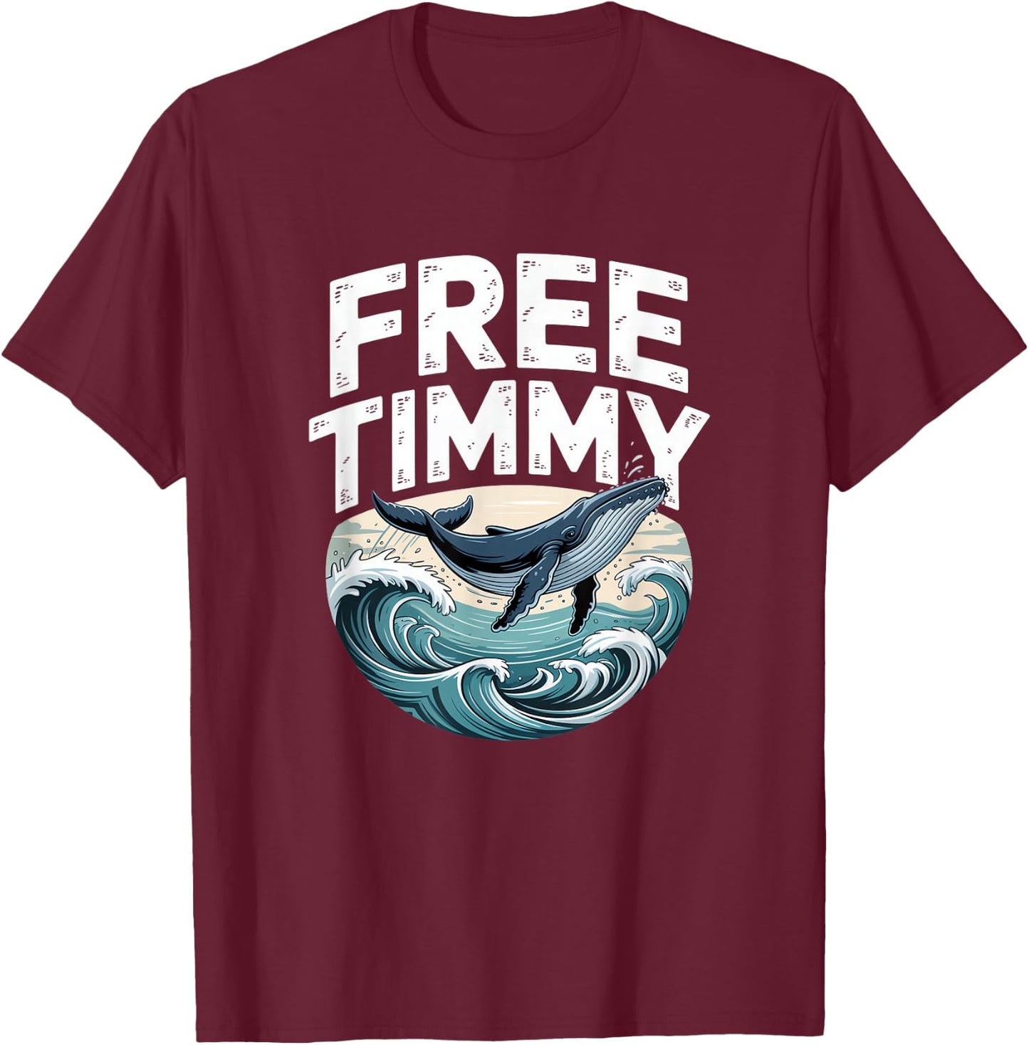 Buckelwal Timmy Walrettung Wismar Timmendorfer Strand Ostsee T-Shirt - T-Shirt | Maroon