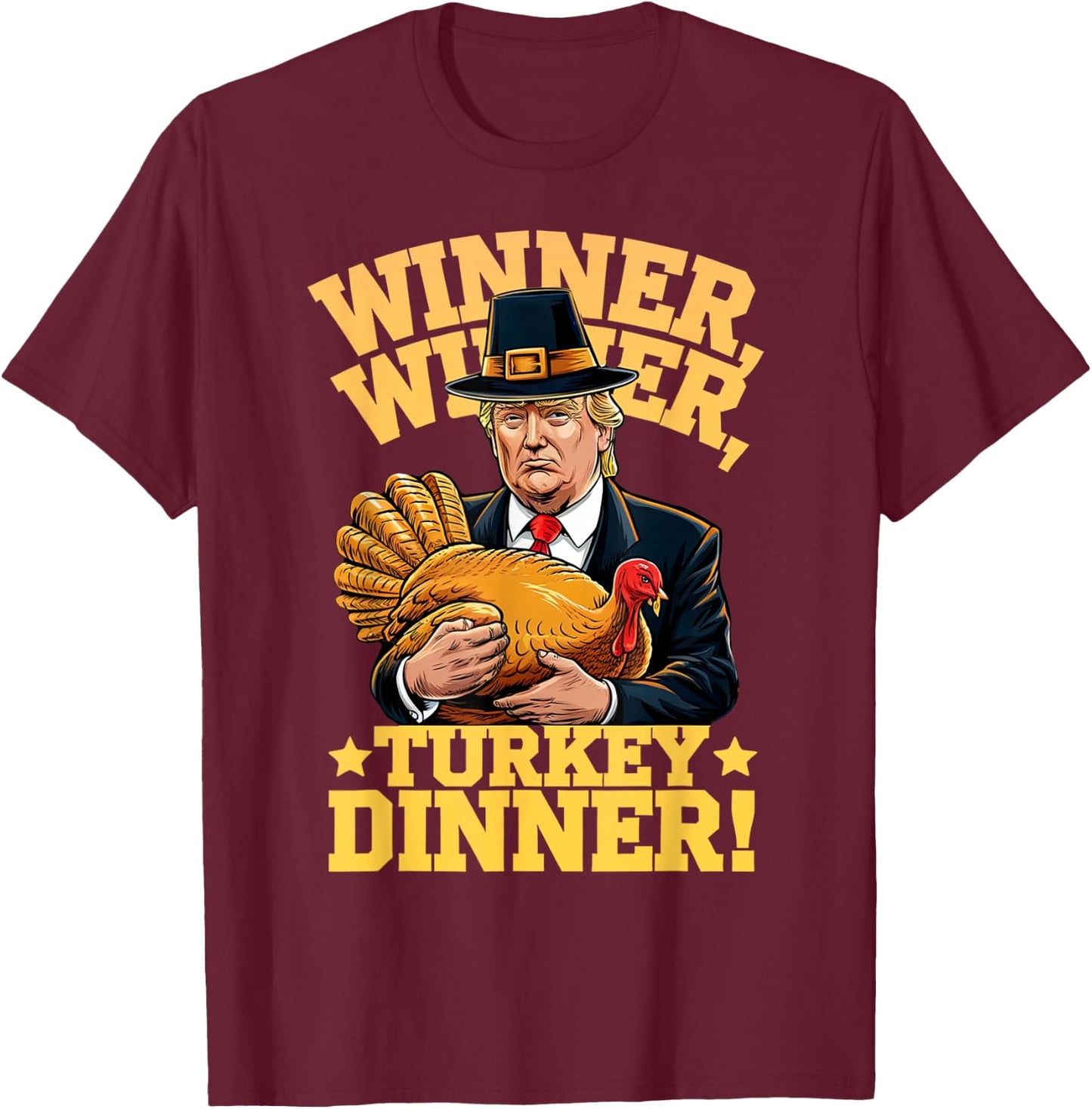Adults & Kids Humorous Thanksgiving Themed Design Black Small Short Sleeve T-Shirt - T-Shirt | Maroon