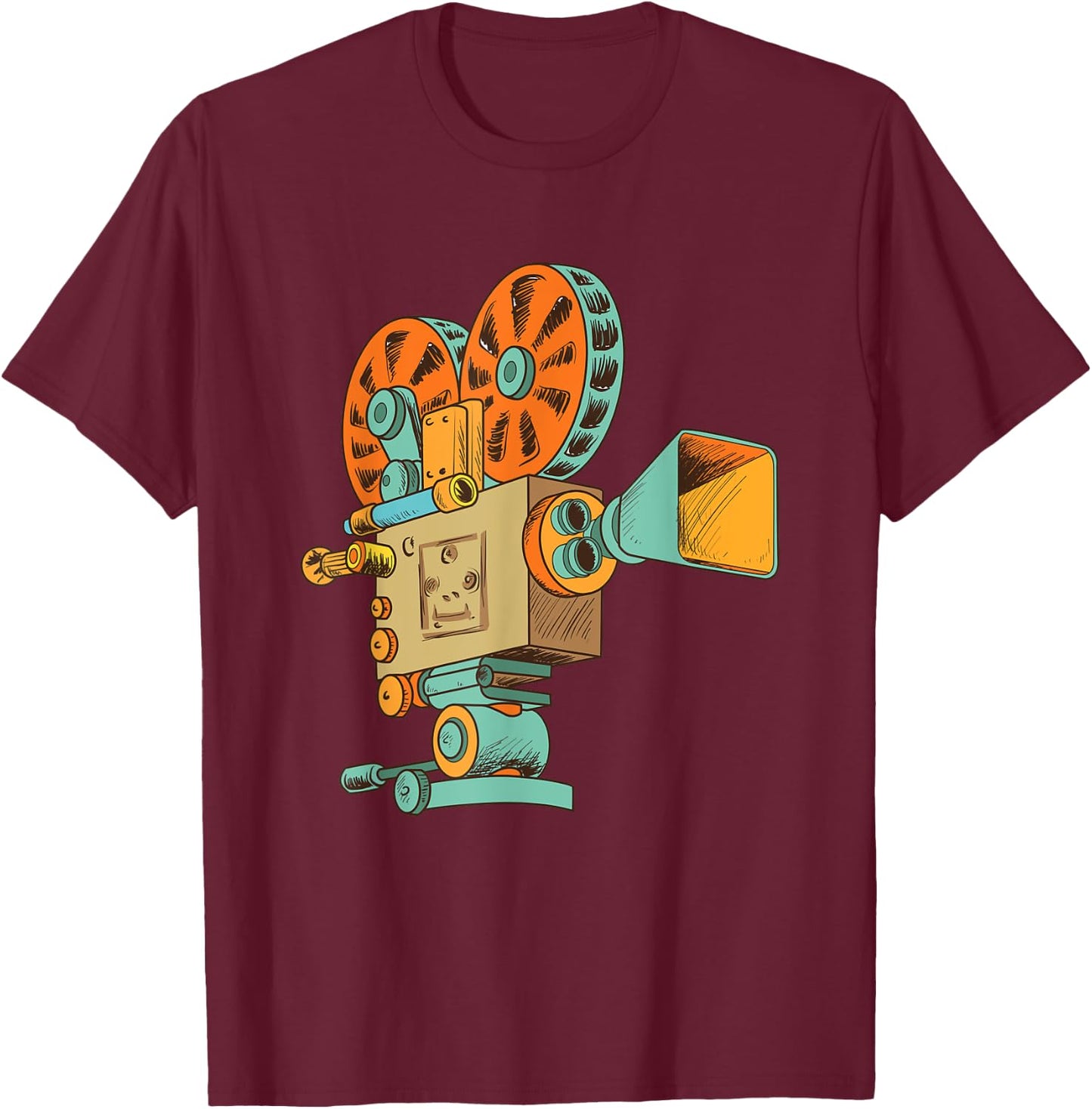 Retro Vintage Film Camera for Filmmakers and Movie Directors T-Shirt - T-Shirt | Maroon