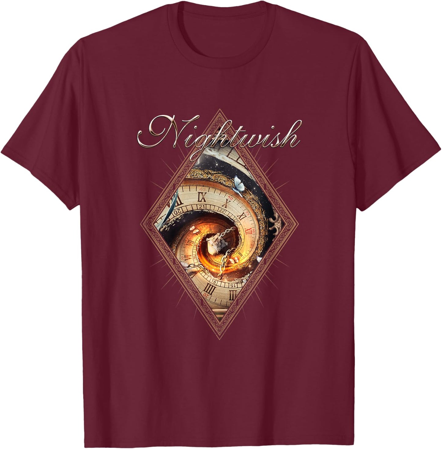 Yesterwynde (Album Cover + Logo) , Black, S T-Shirt - T-Shirt | Maroon