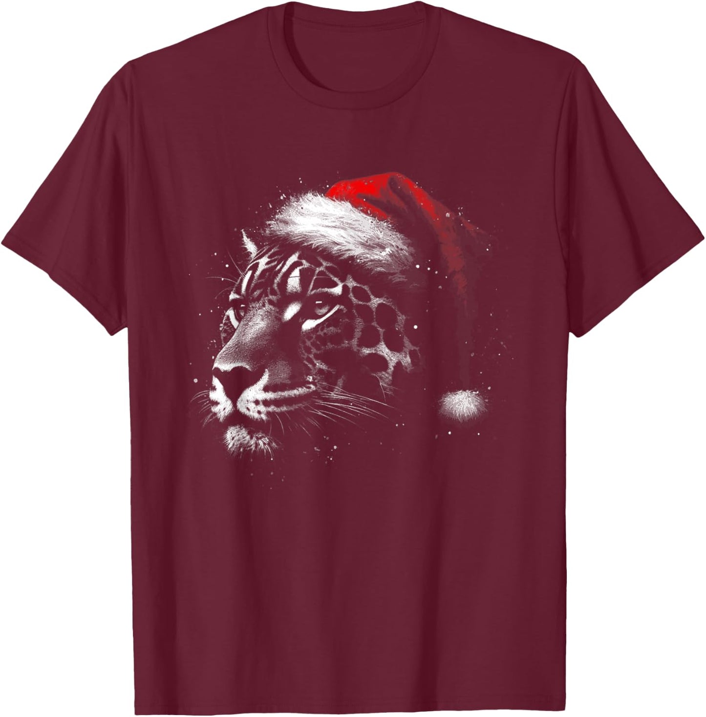 Jaguar Santa Hat - Funny Cheetah Xmas Christmas Lover T-Shirt - T-Shirt | Maroon