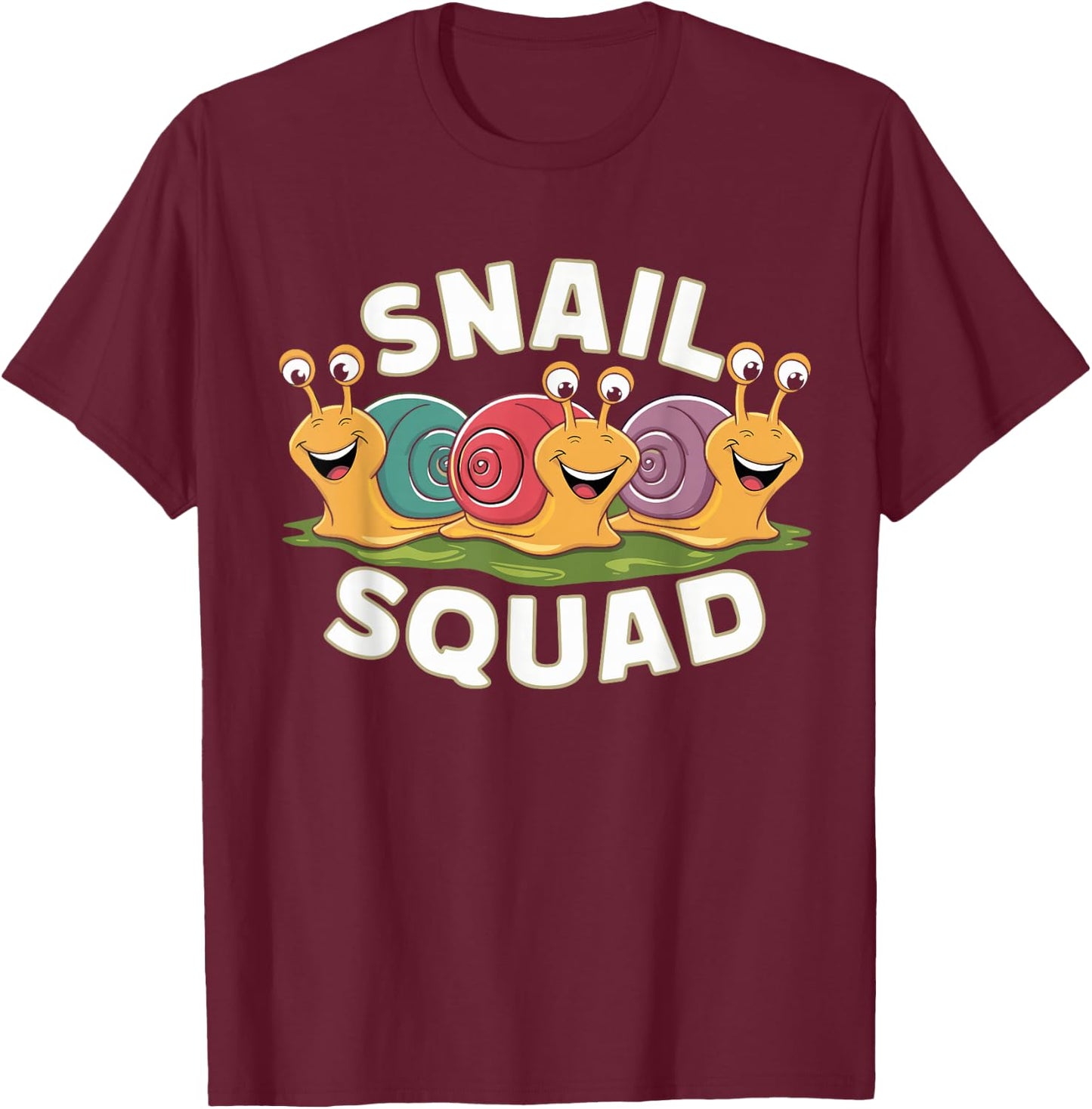 Snail Squad Design for Snail Lover Stuff | Cool Snail T-Shirt - T-Shirt | Maroon