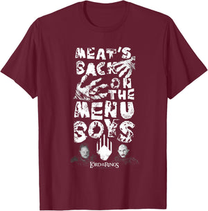 The Lord of the Rings Meat's Back On The Menu Boys Vintage T-Shirt - T-Shirt | Maroon