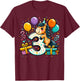 Horse 3rd Birthday Boy Girl 3 Years Old Third Three Horse , black T-Shirt - T-Shirt | Maroon