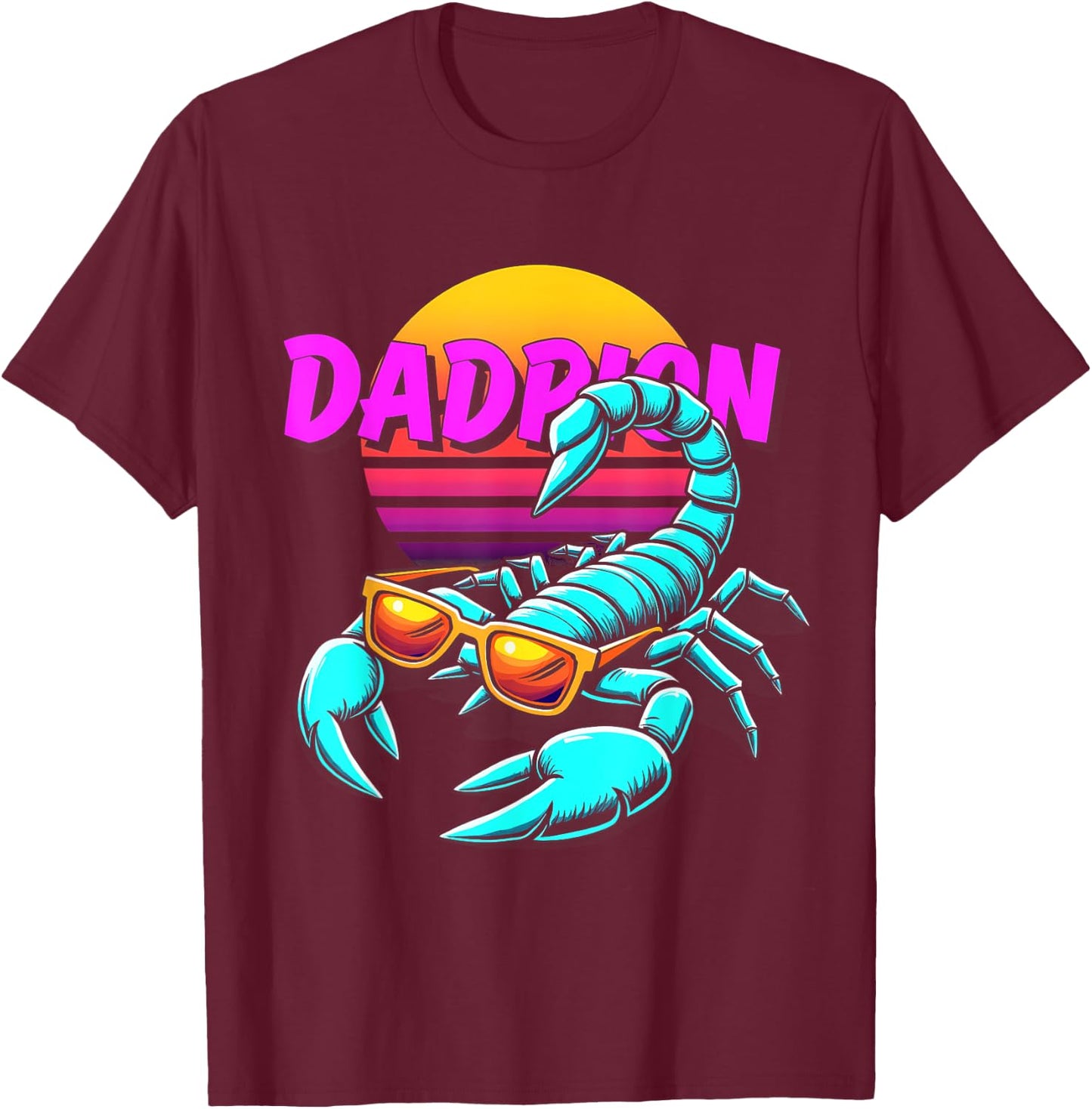 Dadpion Father's Day Best Dad Skorpion T-Shirt - T-Shirt | Maroon