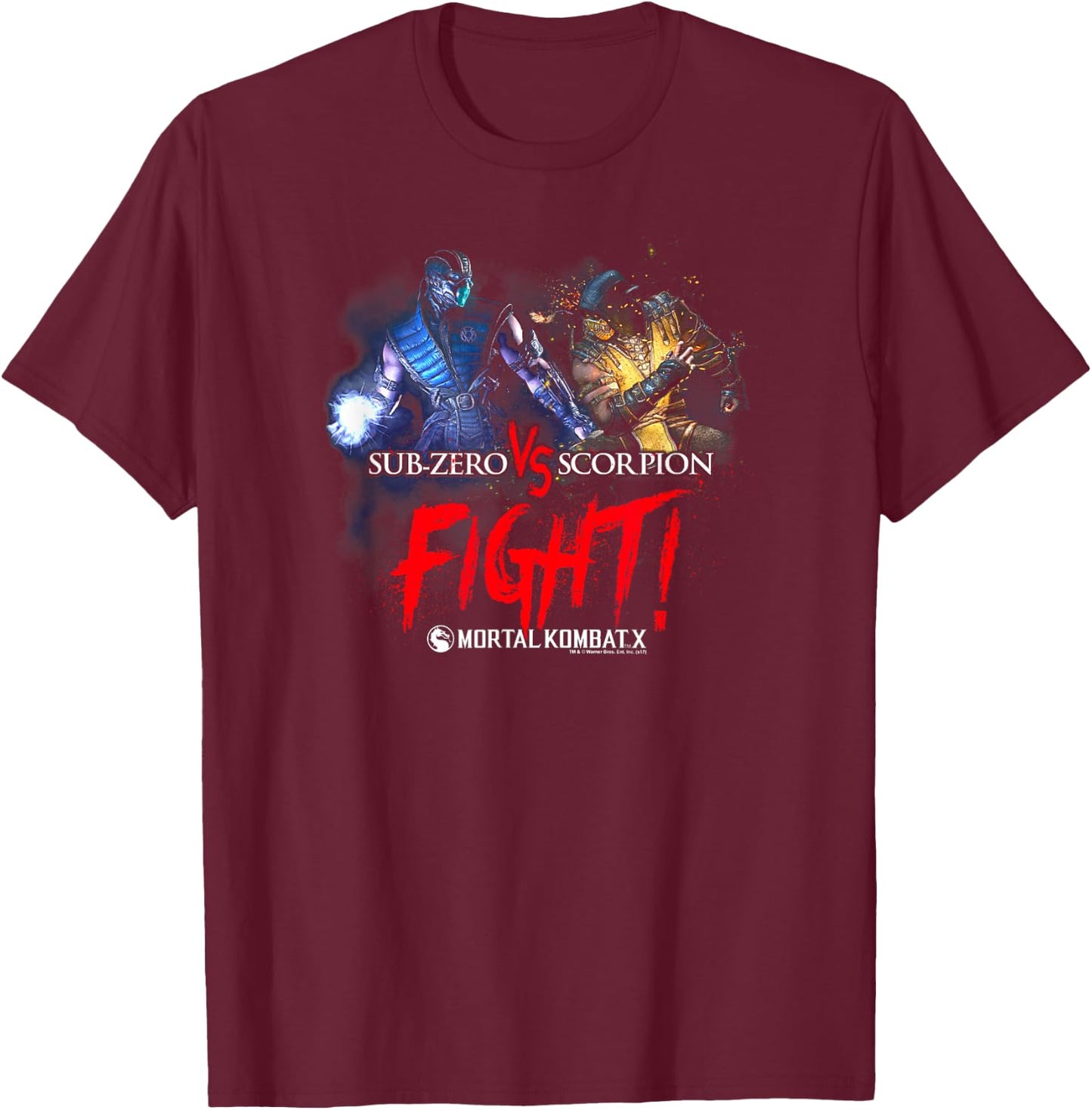 Mortal Kombat X Right T-Shirt - T-Shirt | Maroon