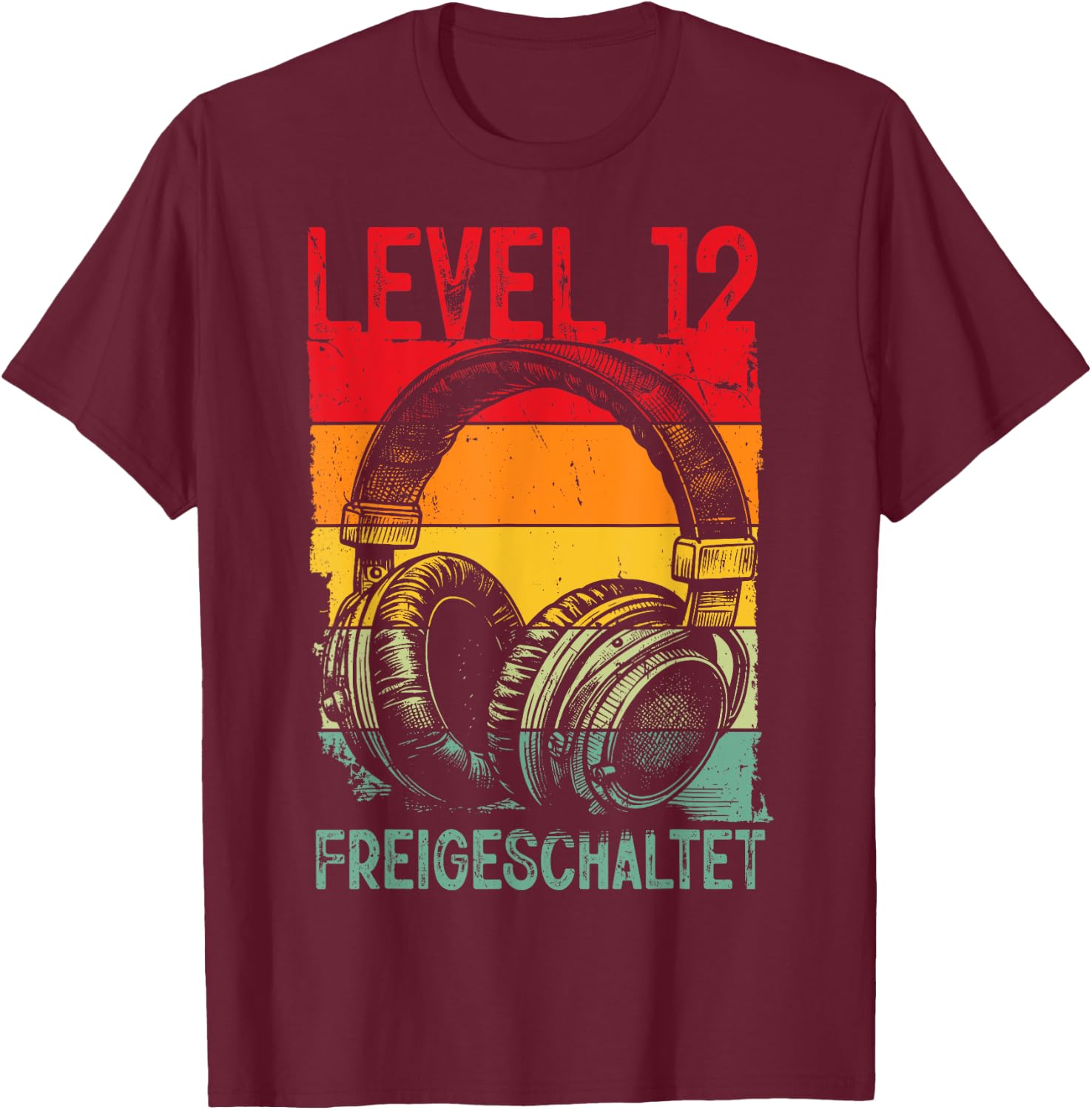 12th Birthday Boys Video Gamer Level 12 Unlocked Boys , black T-Shirt - T-Shirt | Maroon